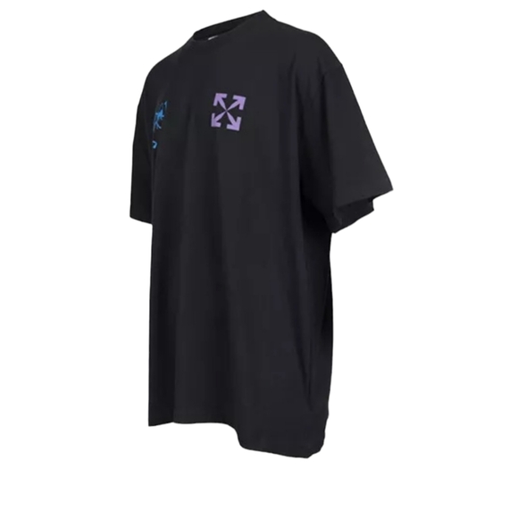 Off-White Men's Seasonal Blue 90's Liquid Over Shortsleeve Tee Black Blue sz MED - Picture 5 of 9